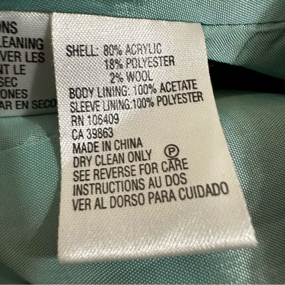 TAHARI ASL TWEED WOOL LONG SLEEVE LACE TRIM BLAZER 6P‎ - Picture 4 of 12